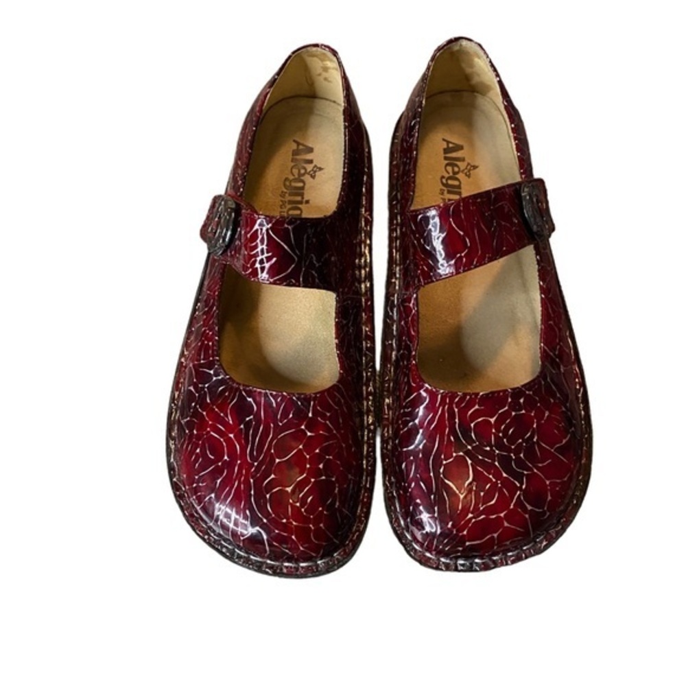 Algeria Paloma Mary Jane Slip On Clogs-Patent Crackle Size 40